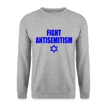 fight antisemitism - Sweat-shirt Unisexe - gris chiné - Devant - Alina (178cm) & Michal (187cm)