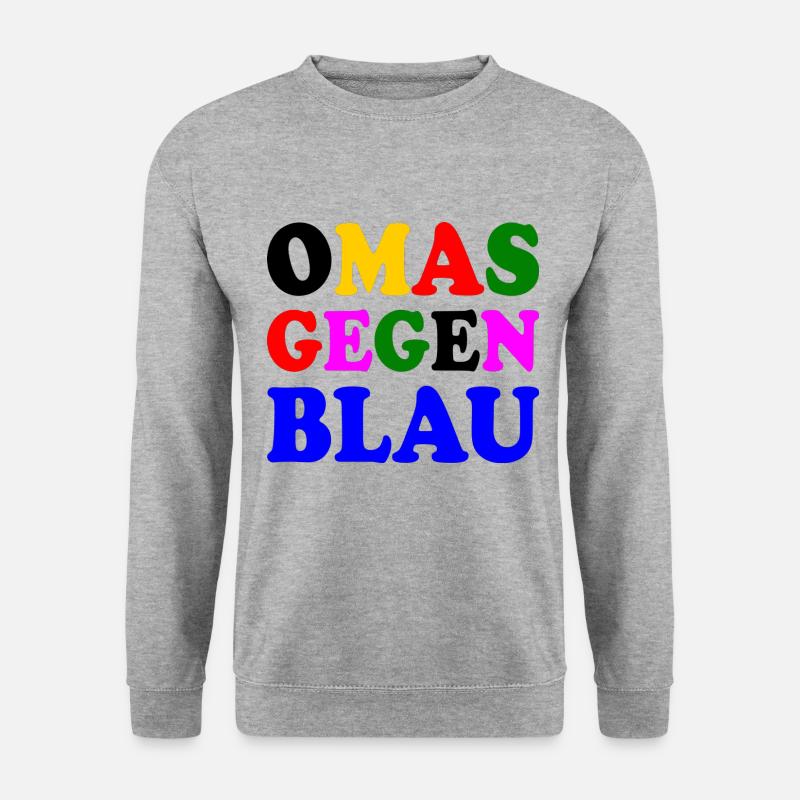 Omas gegen blau - Unisex Pullover - Weißgrau meliert