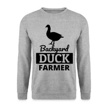 Backyard Duck Farmer Animal Farming Farm Funny - Unisex Sweatshirt - salt & pepper - Front - Alina (178cm) & Michal (187cm)