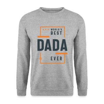 Der beste Dada der Welt aller Zeiten - Wir feiern Papa Opa - Unisex Pullover - Weißgrau meliert - Vorne - Alina (178cm) & Michal (187cm)