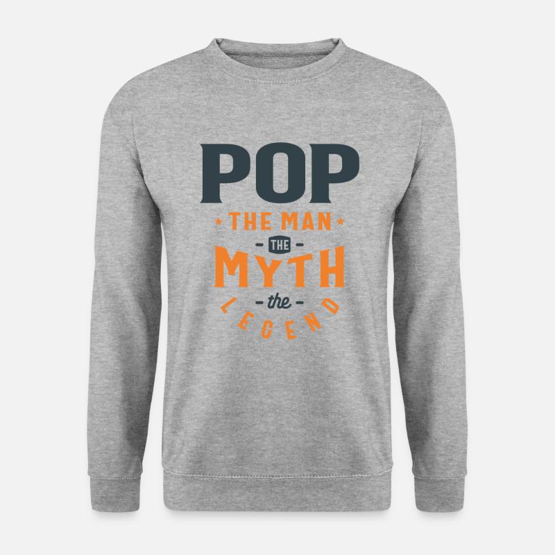 Pop der Mann, der Mythos, die Legende - Papa Opa - Unisex Pullover - Weißgrau meliert