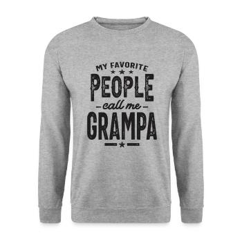 My Favorite People Call Me Grampa - Dad Grandpa - Unisex Sweatshirt - salt & pepper - Front - Alina (178cm) & Michal (187cm)