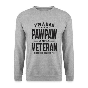 Fearless Dad, Pawpaw, and Veteran - Unisex Sweatshirt - salt & pepper - Front - Alina (178cm) & Michal (187cm)