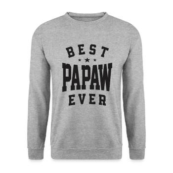 Best Papaw Ever - Dad Grandpa - Unisex Sweatshirt - salt & pepper - Front - Alina (178cm) & Michal (187cm)
