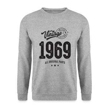 Vintage 1969 - Celebrating 54 Years! - Unisex Sweatshirt - salt & pepper - Front - Alina (178cm) & Michal (187cm)