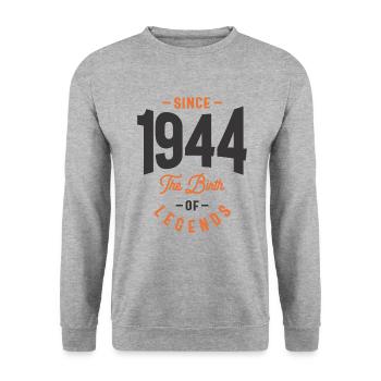 Since 1944 The Birth of Legends- 79 Years Awesome! - Unisex Sweatshirt - salt & pepper - Front - Alina (178cm) & Michal (187cm)