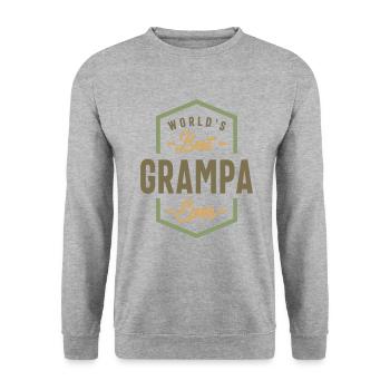 World's Best Grampa Ever - Legendary Grandpa - Unisex Sweatshirt - salt & pepper - Front - Alina (178cm) & Michal (187cm)