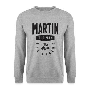 Martin The Man The Myth The Legend - Name Martin - Unisex Sweatshirt - salt & pepper - Front - Alina (178cm) & Michal (187cm)