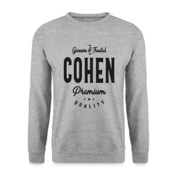 Cohen Genuine & Trusted - Name Cohen - Unisex Sweatshirt - salt & pepper - Front - Alina (178cm) & Michal (187cm)