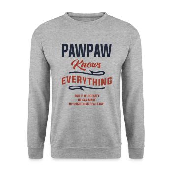 Pawpaw Knows Everything Design - Unisex Sweatshirt - salt & pepper - Front - Alina (178cm) & Michal (187cm)