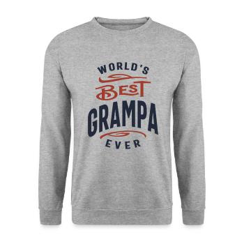 World's Best Grampa Ever Design - Unisex Sweatshirt - salt & pepper - Front - Alina (178cm) & Michal (187cm)