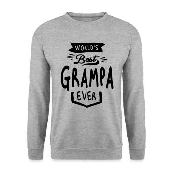 World's Best Grampa Ever Funny Grandpa - Unisex Sweatshirt - salt & pepper - Front - Alina (178cm) & Michal (187cm)