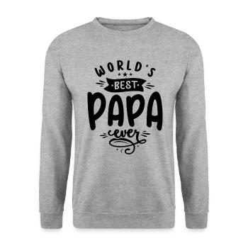 World's Best Papa Ever Funny Grandpa - Unisex Sweatshirt - salt & pepper - Front - Alina (178cm) & Michal (187cm)