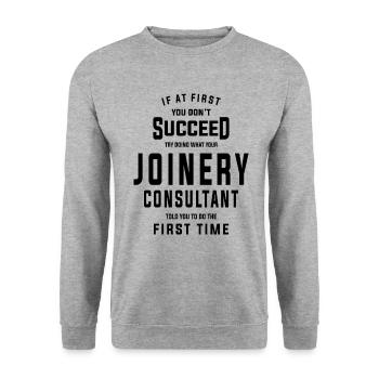 Joinery Consultant's Advice - Key to Success - Unisex Sweatshirt - salt & pepper - Front - Alina (178cm) & Michal (187cm)
