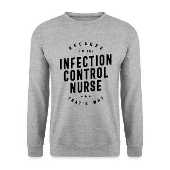 Infection Control Nurse - Authority with Care - Unisex Sweatshirt - salt & pepper - Front - Alina (178cm) & Michal (187cm)