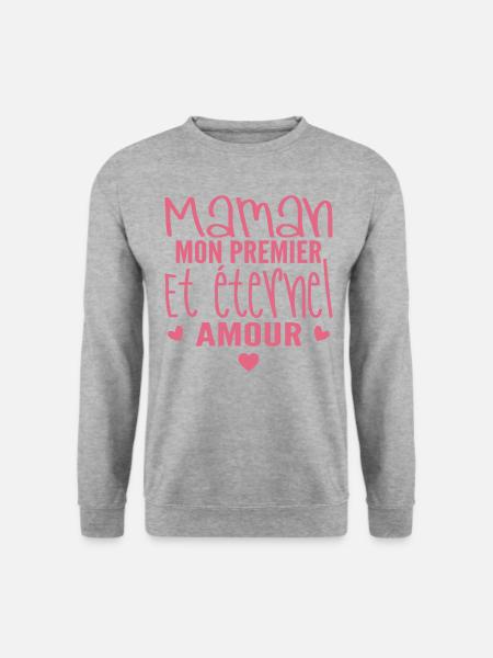 éternel amour cadeau maman - Sweat-shirt Unisexe - gris chiné