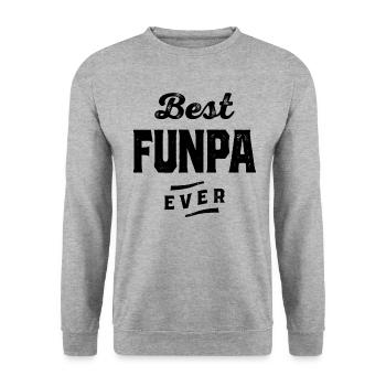 Best Funpa Ever - Grandparents - Unisex Sweatshirt - salt & pepper - Front - Alina (178cm) & Michal (187cm)