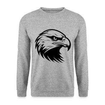 Eagle Head Silhouette - Unisex Sweatshirt - salt & pepper - Front - Alina (178cm) & Michal (187cm)