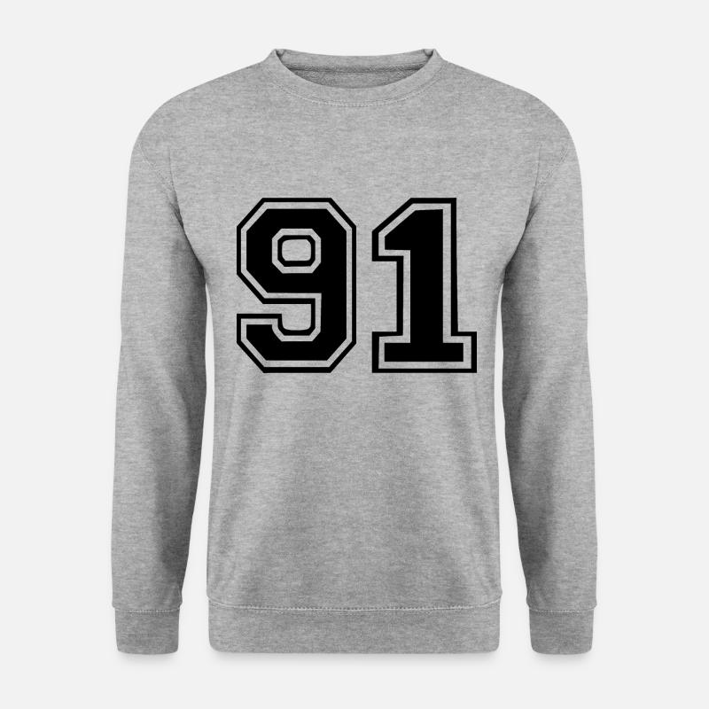 91 - Unisex Pullover - Weißgrau meliert