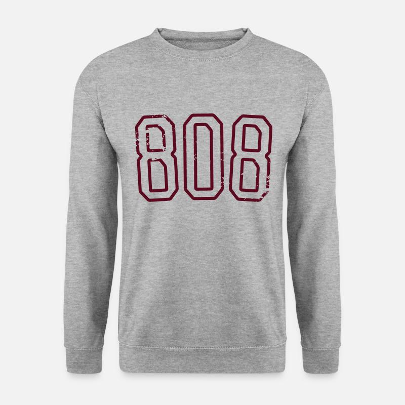 808 - Unisex Pullover - Weißgrau meliert