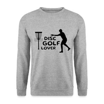 Disc Golf Lover Design Geschenk - Unisex Pullover - Weißgrau meliert - Vorne - Alina (178cm) & Michal (187cm)