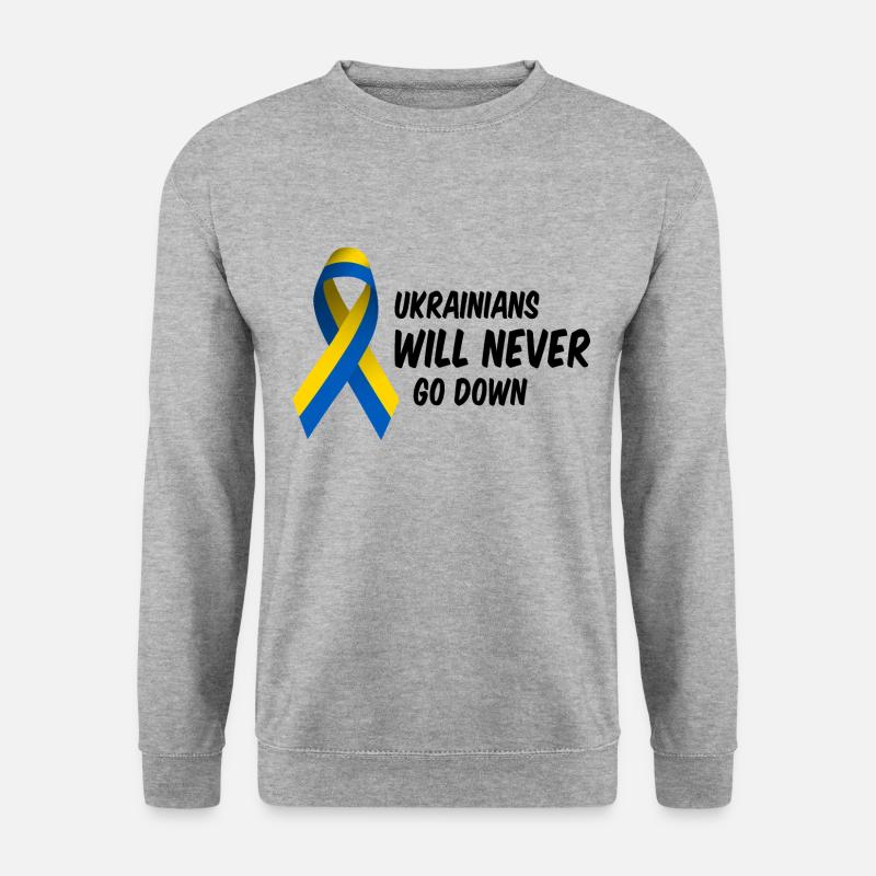 Ukraine Krieg Frieden Sieg Statement - Unisex Pullover - Weißgrau meliert