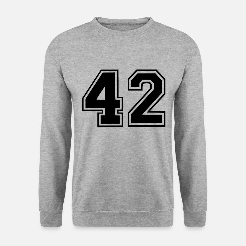 42 - Unisex Pullover - Weißgrau meliert