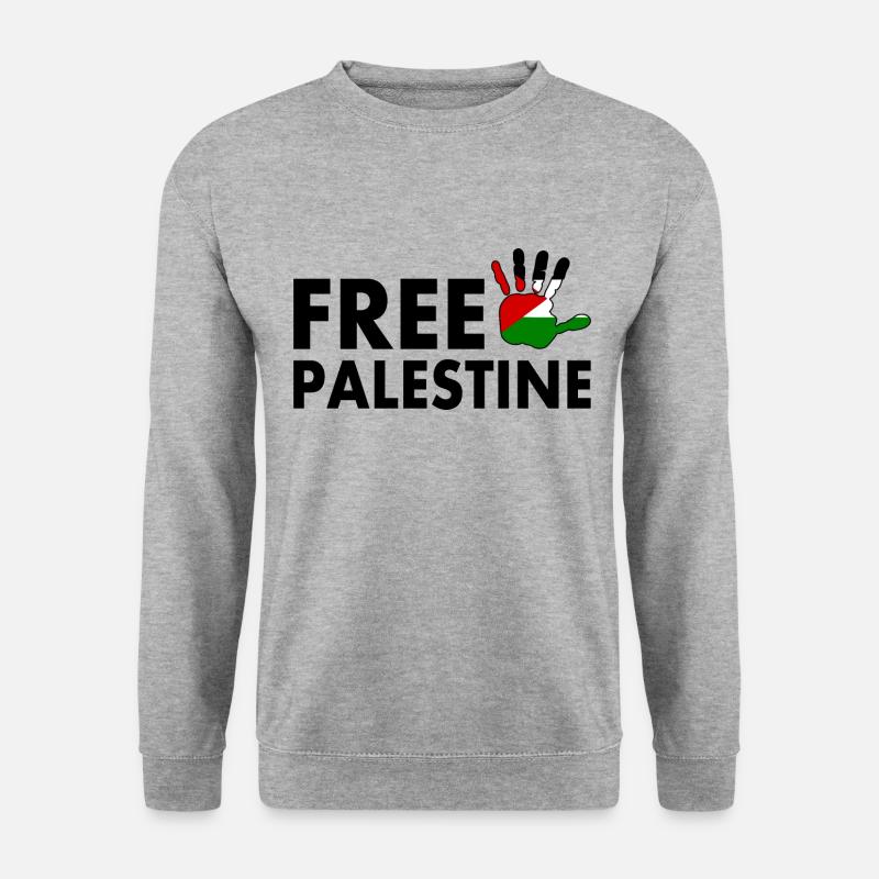 Free palestine - Unisex Pullover - Weißgrau meliert