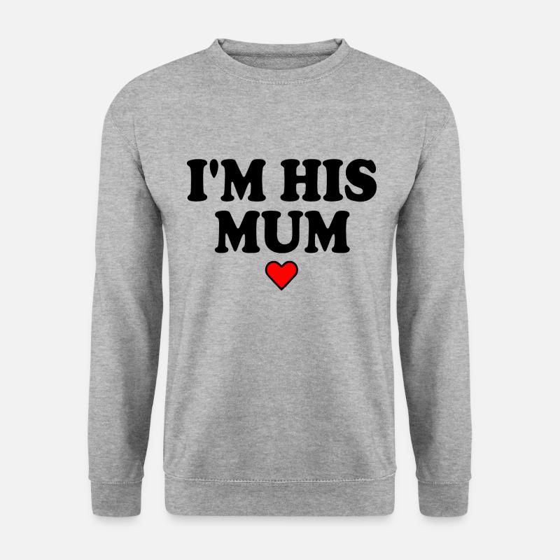 i'm his mom - Unisex Pullover - Weißgrau meliert