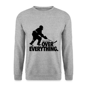 Hockey Over Everything - Unisex Sweatshirt - salt & pepper - Front - Alina (178cm) & Michal (187cm)