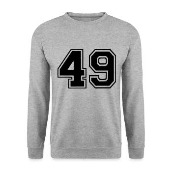 49 - Unisex Pullover - Weißgrau meliert - Vorne - Alina (178cm) & Michal (187cm)