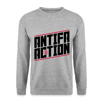 Antifa action - Unisex Sweatshirt - salt & pepper - Front - Alina (178cm) & Michal (187cm)