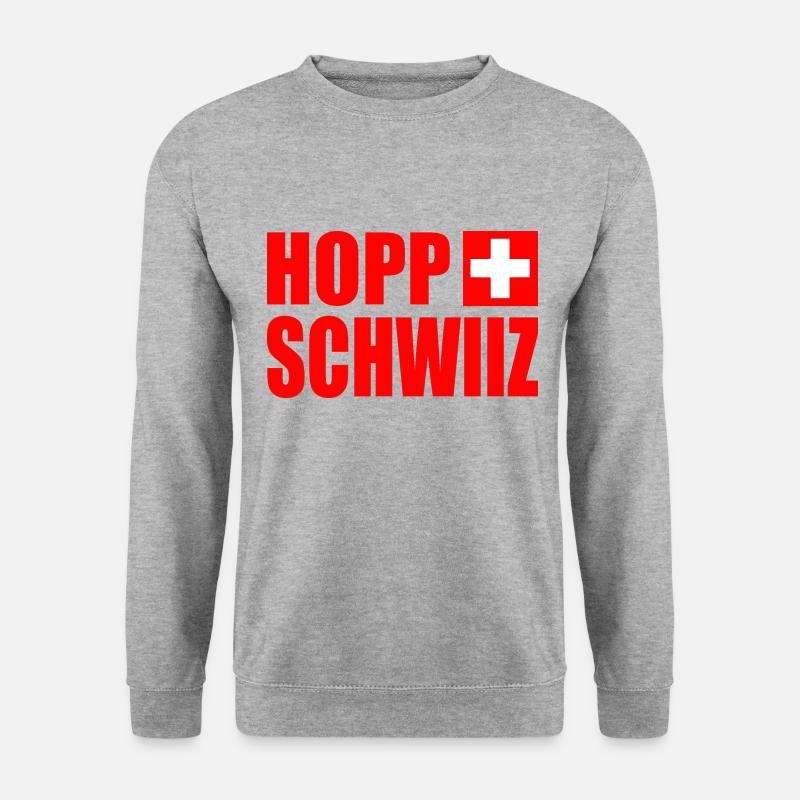 hopp schwiiz - Unisex Pullover - Weißgrau meliert