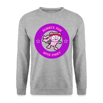 Always fun with Pinky Design. - Unisex Sweatshirt - salt & pepper - Front - Alina (178cm) & Michal (187cm)