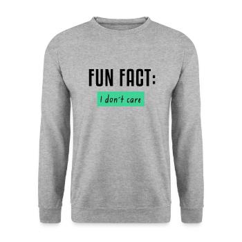 Fun Fact: I don't care - Unisex Sweatshirt - salt & pepper - Front - Alina (178cm) & Michal (187cm)