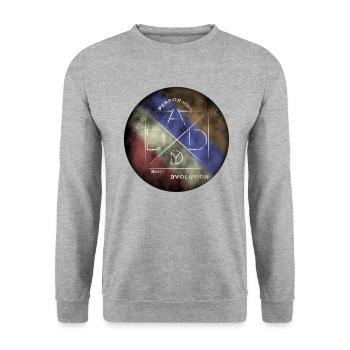 Performing Daddy Evolution - Unisex Pullover - Weißgrau meliert - Vorne - Alina (178cm) & Michal (187cm)