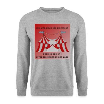 Zirkus uni - Unisex Pullover - Weißgrau meliert - Vorne - Alina (178cm) & Michal (187cm)