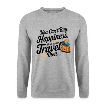 Aime voyager - Sweat-shirt Unisexe - gris chiné - Devant - Alina (178cm) & Michal (187cm)