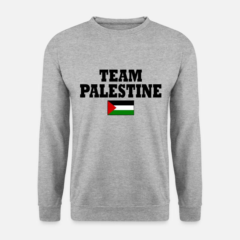 Team palestine - Unisex Pullover - Weißgrau meliert