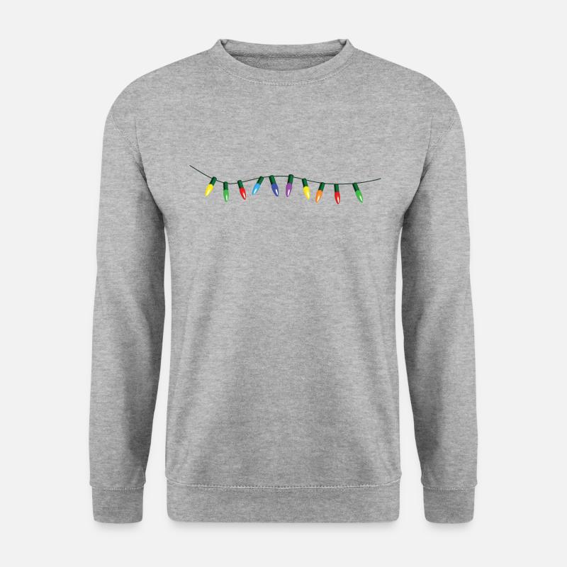 Weihnachten Lichterkette Dekoration Zubehör - Unisex Pullover - Weißgrau meliert