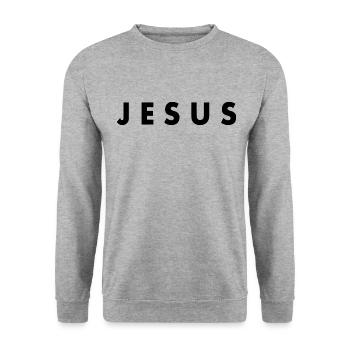 Jesus - Unisex Sweatshirt - salt & pepper - Front - Alina (178cm) & Michal (187cm)