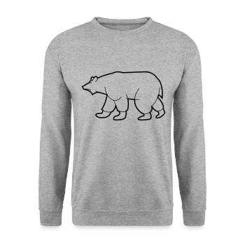 Dessin d’un ours polaire - Sweat-shirt Unisexe - gris chiné - Devant - Alina (178cm) & Michal (187cm)