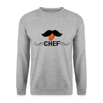 chef - Sweat-shirt Unisexe - gris chiné - Devant - Alina (178cm) & Michal (187cm)