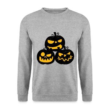halloween cadeau - Sweat-shirt Unisexe - gris chiné - Devant - Alina (178cm) & Michal (187cm)