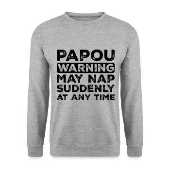 Funny Papou Grandpa On Father's Day Gift - Unisex Sweatshirt - salt & pepper - Front - Alina (178cm) & Michal (187cm)