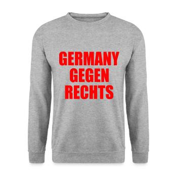 Germany against the right - Unisex Sweatshirt - salt & pepper - Front - Alina (178cm) & Michal (187cm)