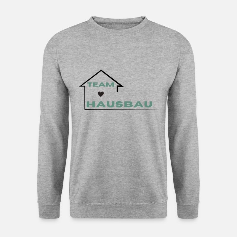 Team Hausbau - Unisex Pullover - Weißgrau meliert