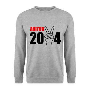 Abitur 2024 - Unisex Pullover - Weißgrau meliert - Vorne - Alina (178cm) & Michal (187cm)