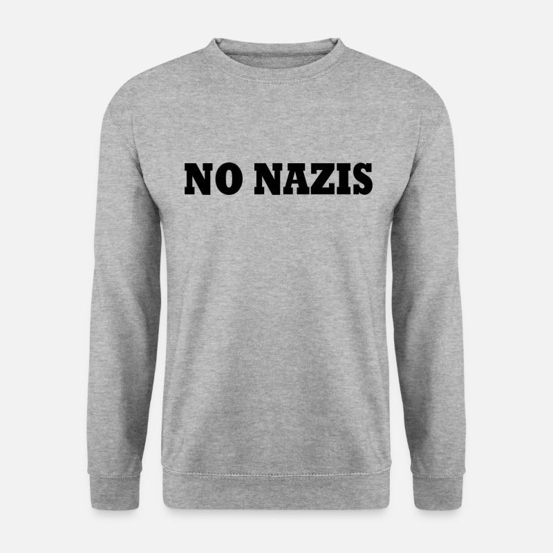 No nazis - Unisex Pullover - Weißgrau meliert