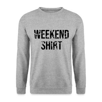 Wochenende - Unisex Pullover - Weißgrau meliert - Vorne - Alina (178cm) & Michal (187cm)